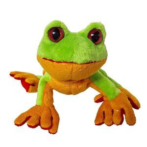 Ganz Lil Kinz Green Gold Tree Frog Plush 6.5 Inch